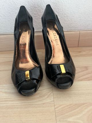 Zapatos de tacón negros Piel T39