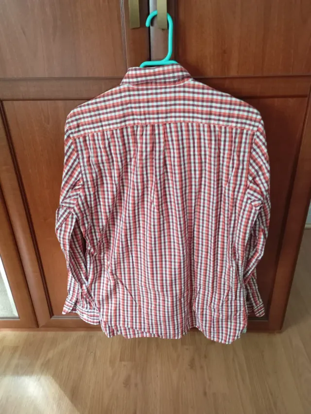 Camisa Emidio Tucci cuadros rojo y blanco