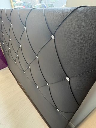 Cabecero Cama 150 Negro Piel Sintética
