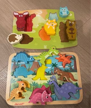 Puzzles didácticos de madera (4 piezas)