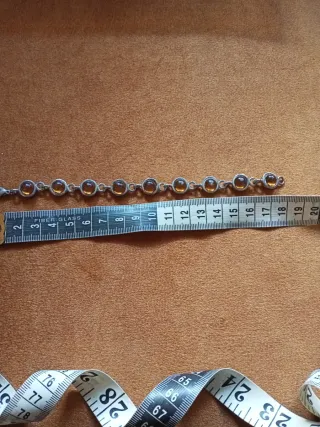 Pulsera antigua ámbar y plateado