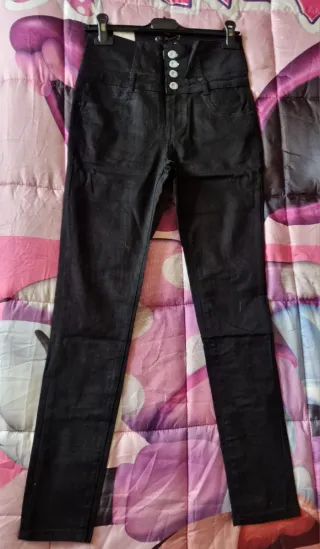 Pantaloni donna neri vita alta