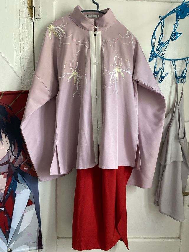 Conjunto Hanfu Tradicional Rosa y Rojo
