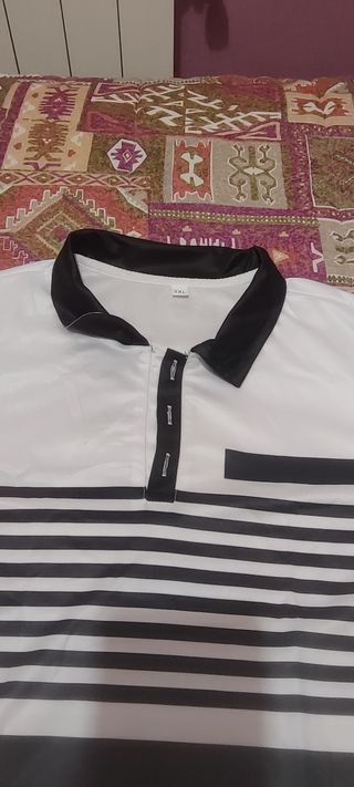 Camiseta Polo Rayas Negro y Blanco