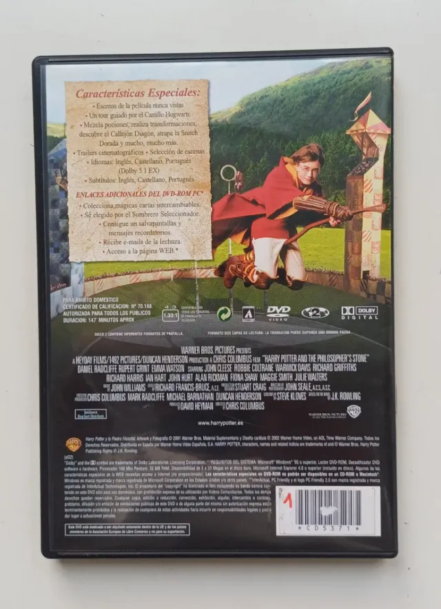 DVD Harry Potter y La Piedra Filosofal