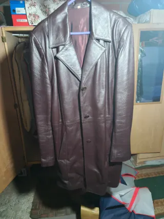 Chaqueta de piel vintage marrón