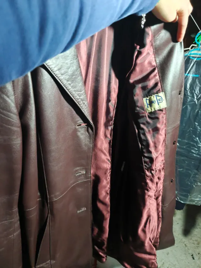 Chaqueta de piel vintage marrón