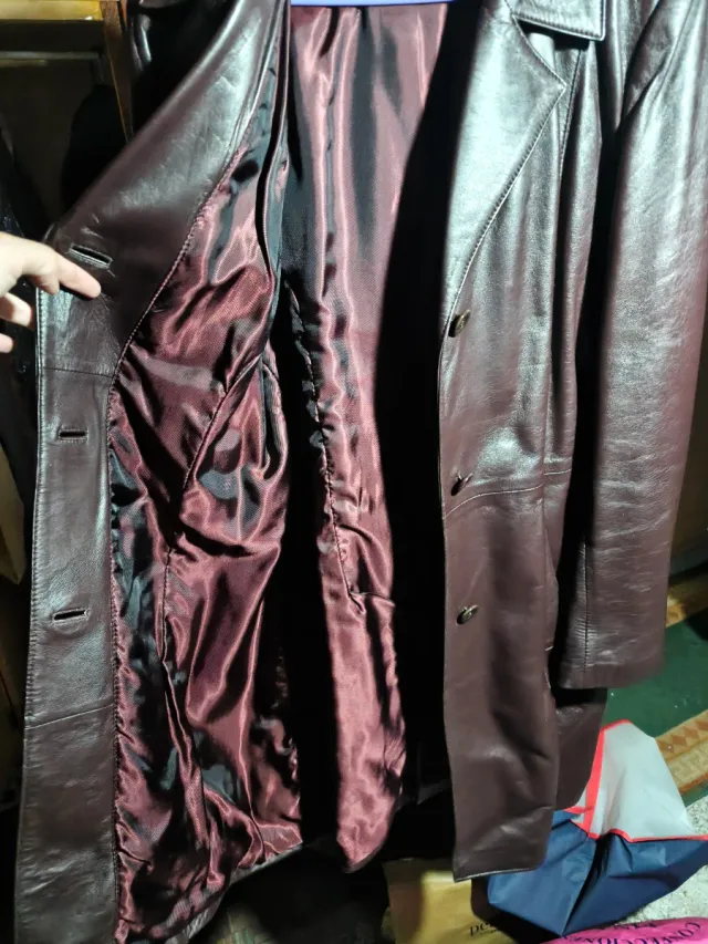 Chaqueta de piel vintage marrón