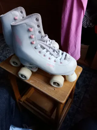Patines Profesionales Blancos y Rosa Talla 29