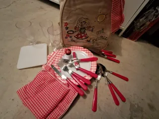 Mochila picnic beige con bordado