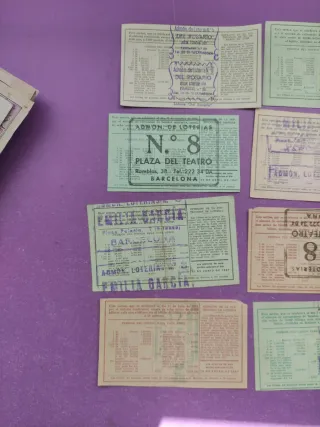Lotería Nacional Billetes Antiguos (8 unidades)