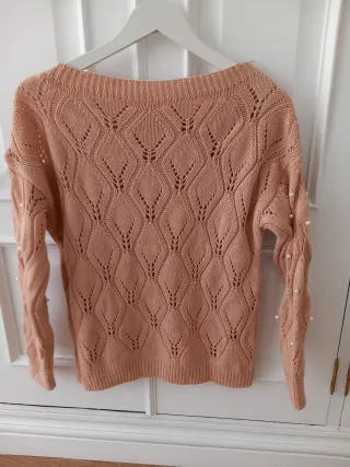 Jersey punto perlas color maquillaje