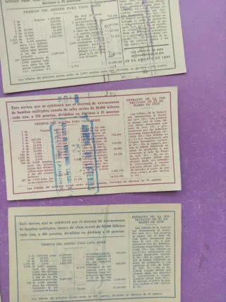 Lotería Nacional Billetes Antiguos