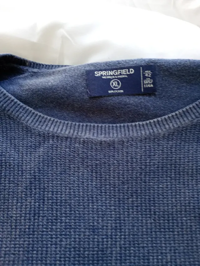 Jersey azul manga larga