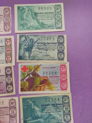 Lotería Nacional Billetes 1964