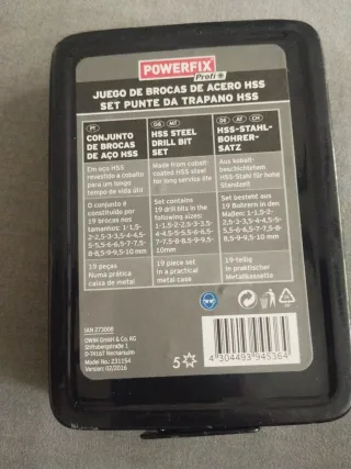 Juego 19 Brocas HSS Cobalto Powerfix