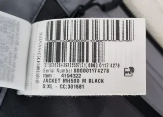 Chaqueta Decathlon MH500 XL Negra