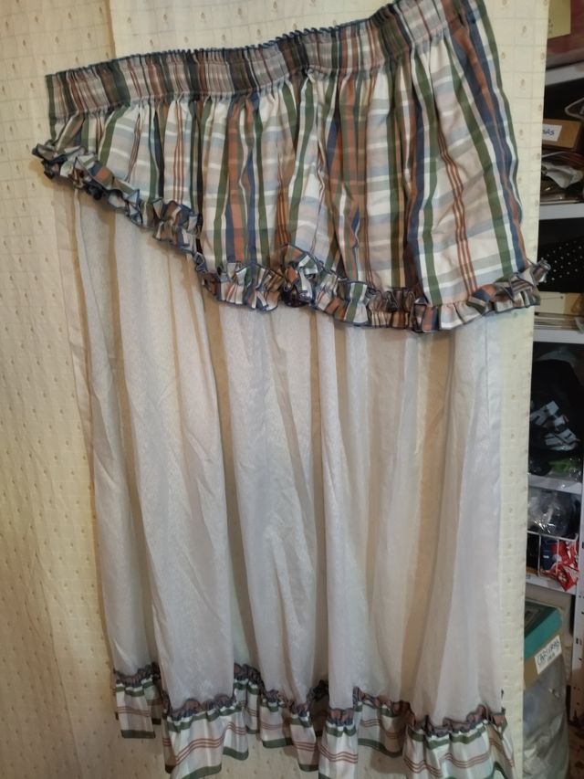 Tende in tessuto a quadri verdi e bianchi