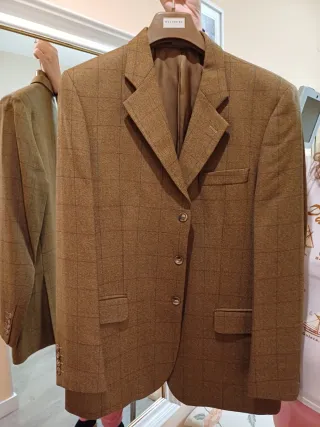 Chaqueta de 100% lana hombre marrón