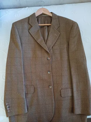 Chaqueta de 100% lana hombre marrón