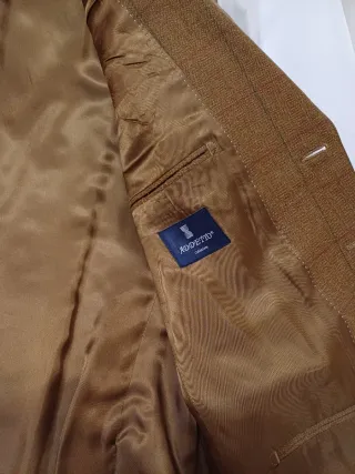 Chaqueta de 100% lana hombre marrón