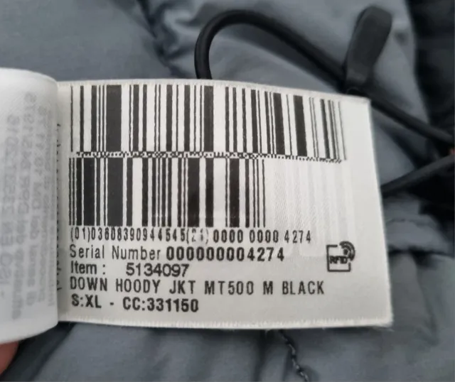 Chaqueta Decathlon MT500 Talla XL Negra