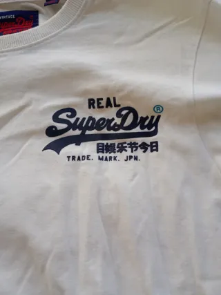 Camiseta Superdry manga larga blanca