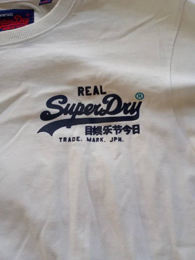 Camiseta Superdry manga larga blanca