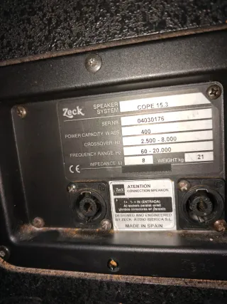 Altavoces Zeck Cope 15.3 (3 vías)