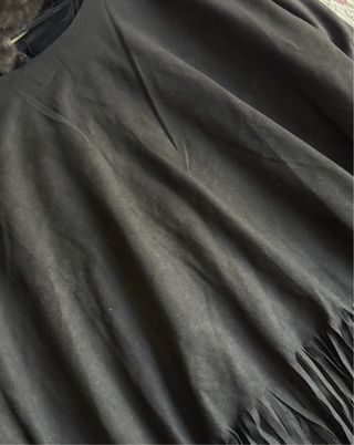 Top corto terciopelo flecos talla única