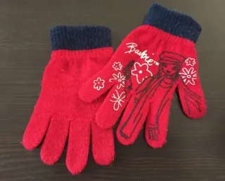 Guantes Barbie punto rojos