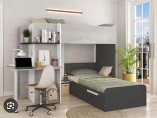 Litera Rinconera 2x90x190 con escritorio