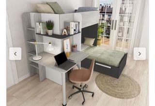 Litera Rinconera 2x90x190 con escritorio