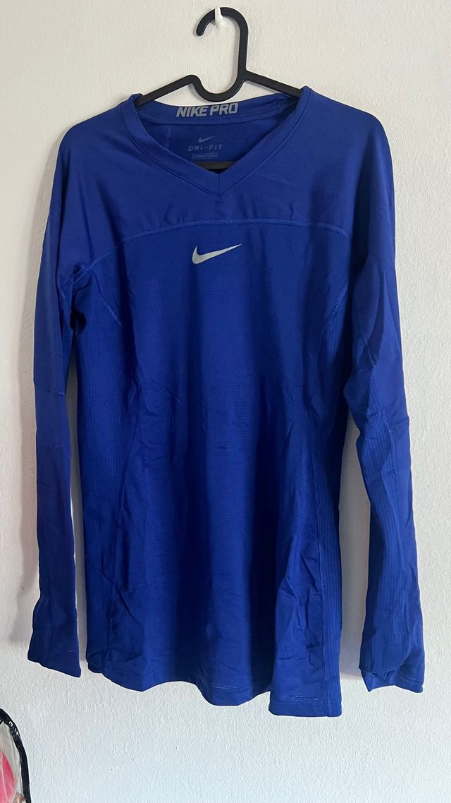 Maglietta Nike Pro a manica lunga blu