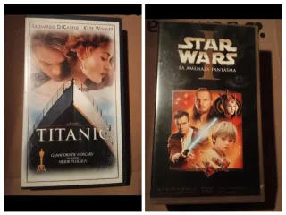 VHS Titanic y Star Wars La Amenaza Fantasma