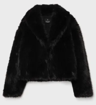 Cazadora pelo negra Stradivarius