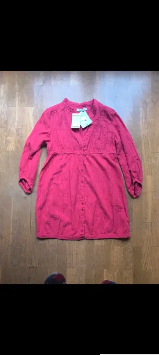 Camisa larga roja manga 3/4