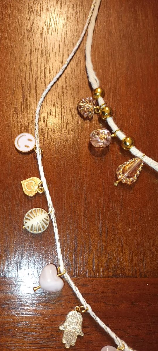 Collar doble con dijes árbol vida y corazón