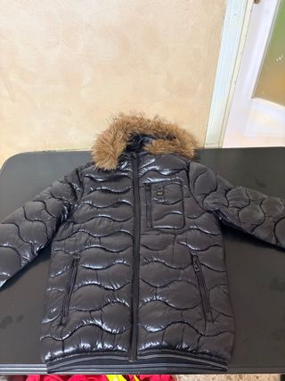 Blauer Giubbotto Nero con Cappuccio Pelliccia