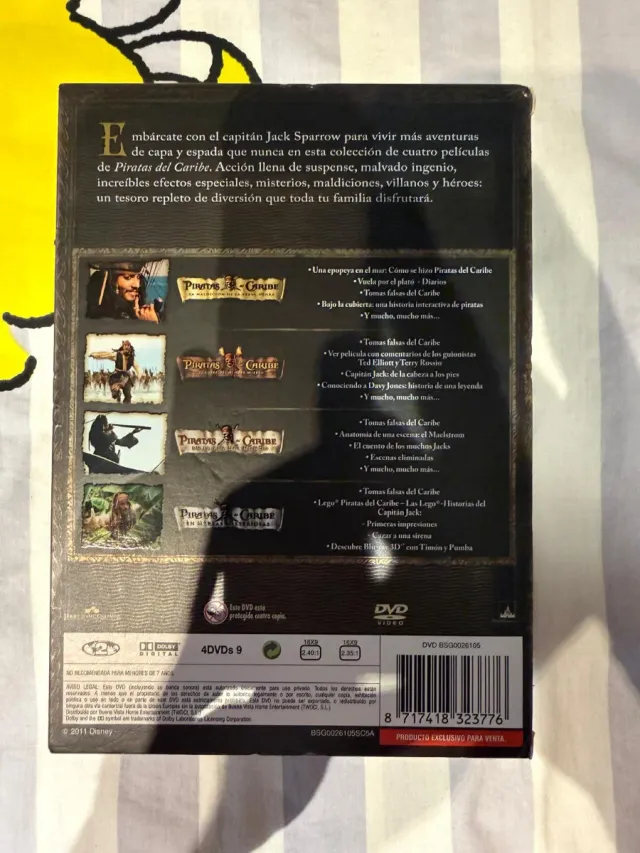 Colección 4 Películas Piratas del Caribe DVD
