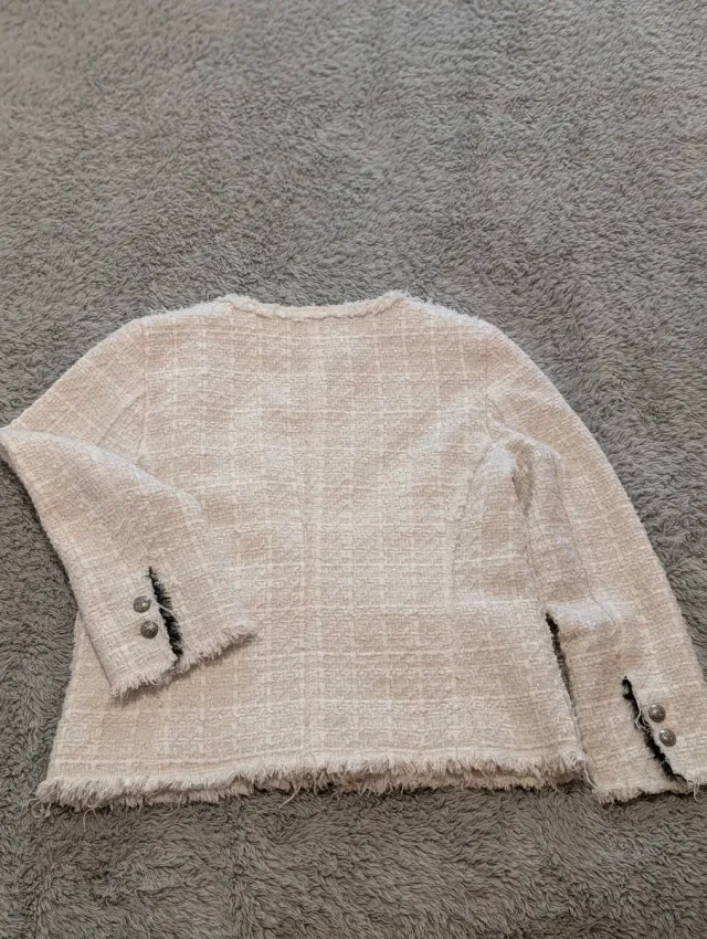 Chaqueta Zara Beige Tweed