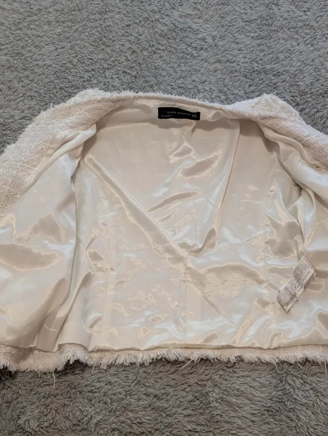 Chaqueta Zara Beige Tweed