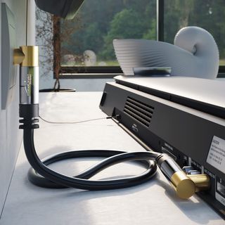 Cable Antena TV 4K, Cable Coaxial Acodado 0.5m