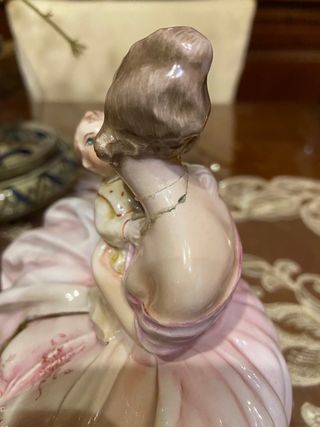Statua Cacciapuoti Madre e Bambino con Cane