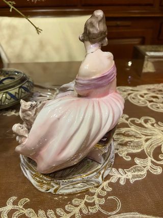 Statua Cacciapuoti Madre e Bambino con Cane