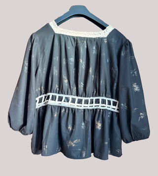 Blusa Meisïe Boho Chic Negra Encaje