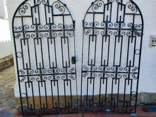 Puerta doble hierro forjado