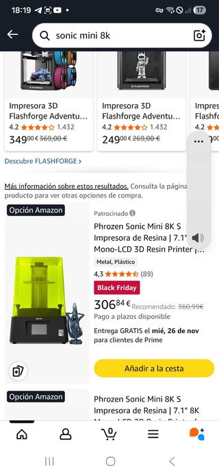 Impresora de Resina Phrozen Sonic Mini 8K S