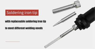 Multímetro y soldador de estaño con maletín.