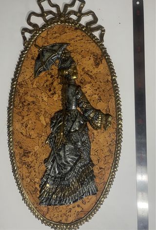 2 Cuadros bronce con relieve figuras